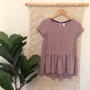 Lavender Lace Peplum Top from Target